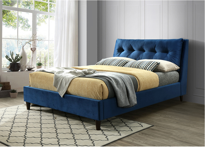 Megan Double Velvet Bed - Click Image to Close